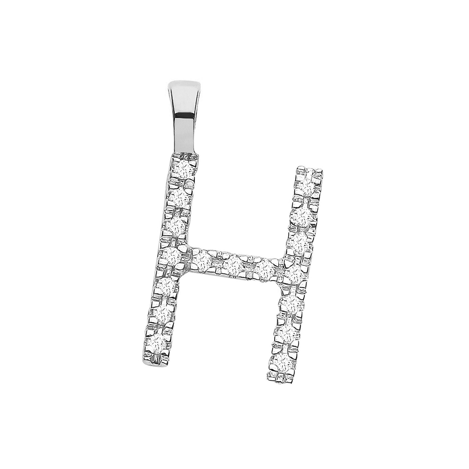 9ct White Gold 0.06ct Diamond H Initial - Luxury Watch - Certified Authentic - Swiss Made – Luxury Watch by Imperial T